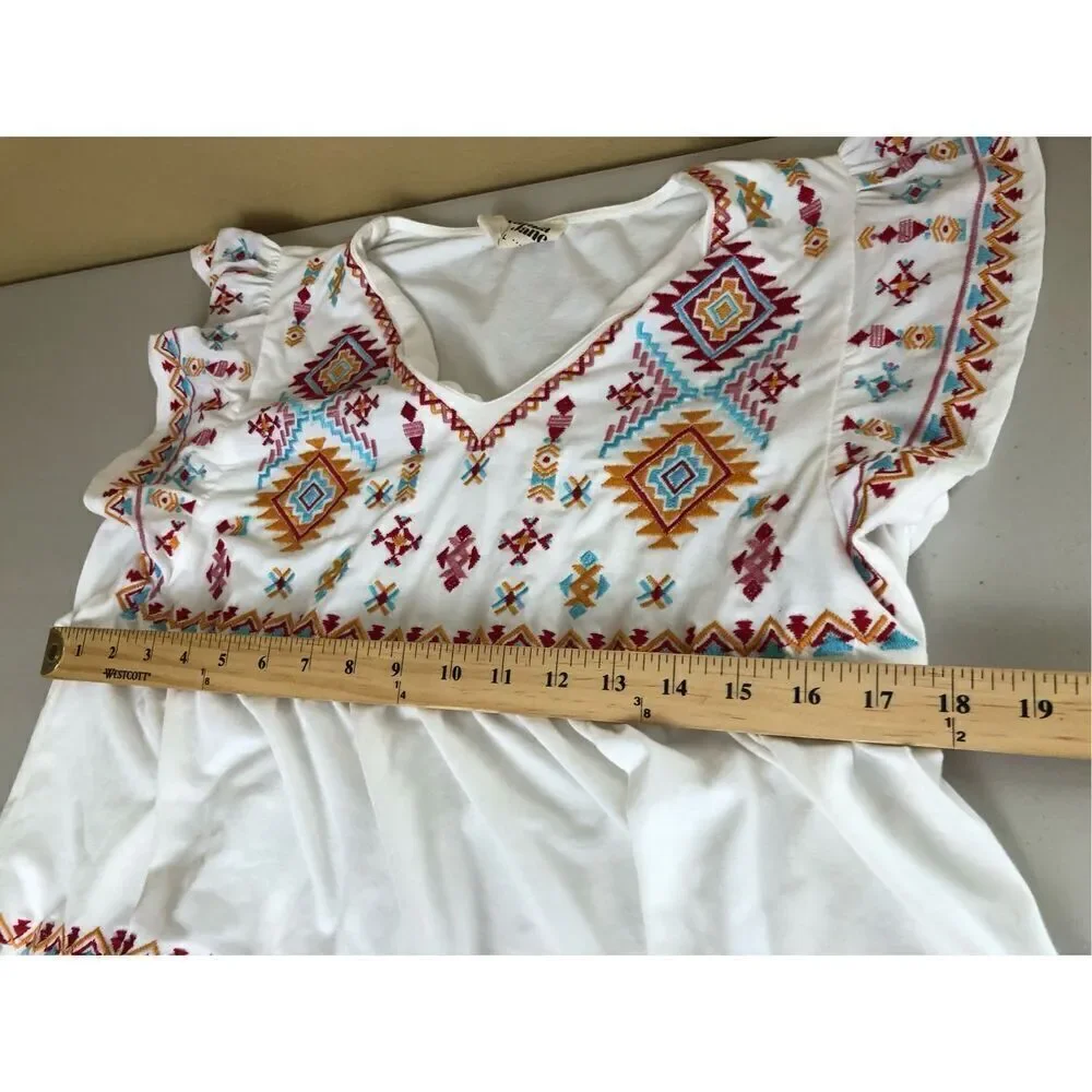 Savanna Jane Aztec Embroidered Top Size L - Picture 10 of 13